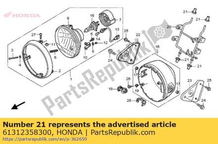 Grommet, headlight case 61312358300 Honda