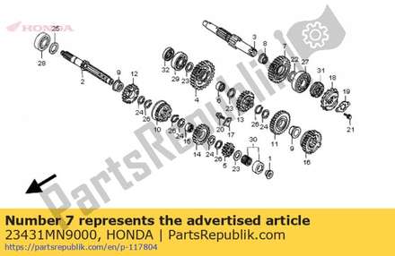 Gear, countershaft second(28t) 23431MN9000 Honda