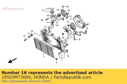 Hose, radiator (a) 19503MT3000 Honda