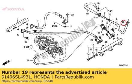 Clamp, fuel hose (d10.5) 91406SL4931 Honda