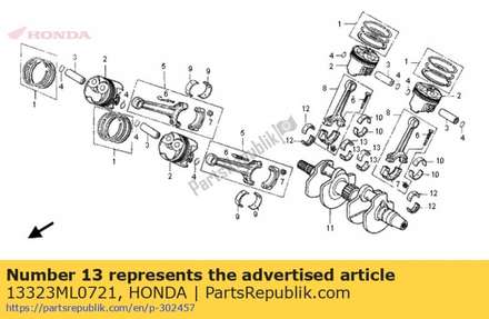 Bearing a, crankshaft (br 13323ML0721 Honda