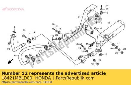 Rubber, muffler mounting 18421MBLD00 Honda