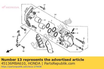Guide comp., speed sensor cord 45136MBA610 Honda