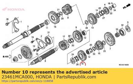 Gear, countershaft third 23461MCA000 Honda