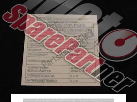 Fraudebestendige gegevensplaat AP8257276 Piaggio Group