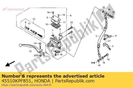 Cylinder sub assy., fr. brake master 45510KPF851 Honda