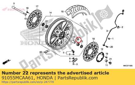 Bearing, ball radial, 6004(lu)x2 91055MCAA61 Honda