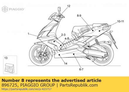 Rh rear fairing dec. sr 896725 Piaggio Group