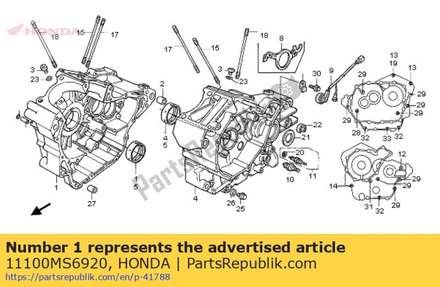 Crankcase comp.,r 11100MS6920 Honda