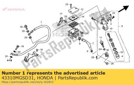 Hose comp., rr. brake 43310MGSD31 Honda