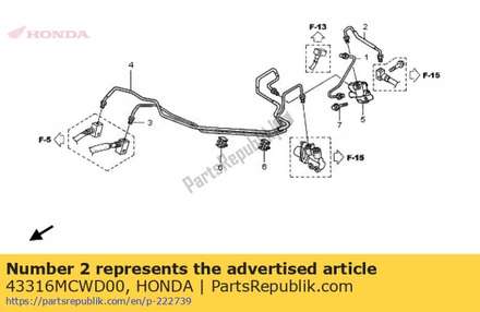 Pipe, pcv joint (rr.) 43316MCWD00 Honda