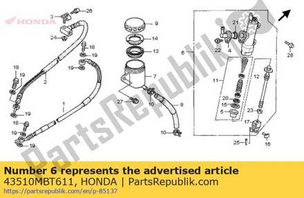 Cylinder sub assy., rr. m 43510MBT611 Honda