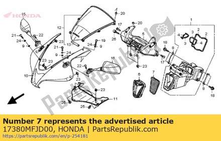 Grill comp., air intake duct 17380MFJD00 Honda