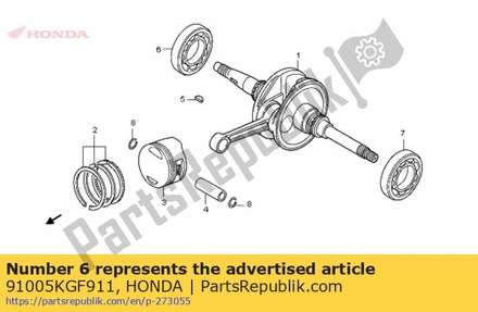 Bearing, radial ball, 620 91005KGF911 Honda