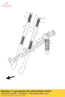 Spring, front fork 5XE231414000 Yamaha