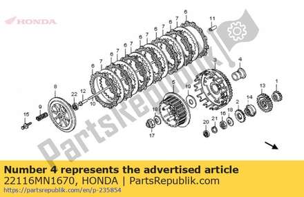 Guide, clutch outer 22116MN1670 Honda