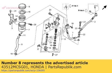 Hose comp., rr. master cylinder 43512MCSG01 Honda