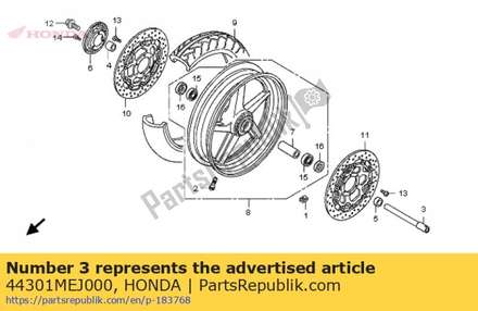 Axle, fr. wheel 44301MEJ000 Honda