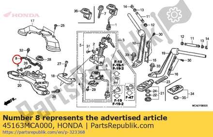 Guide, fr. brake hose 45163MCA000 Honda