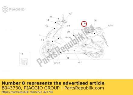 Rh rear fairing dec. "1" B043730 Piaggio Group