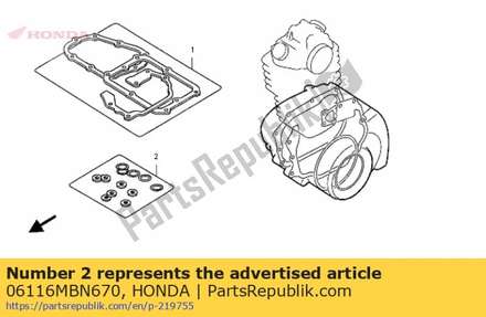 Washer oring kit b (component parts) 06116MBN670 Honda