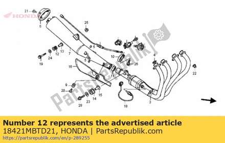 Rubber, muffler mounting 18421MBTD21 Honda
