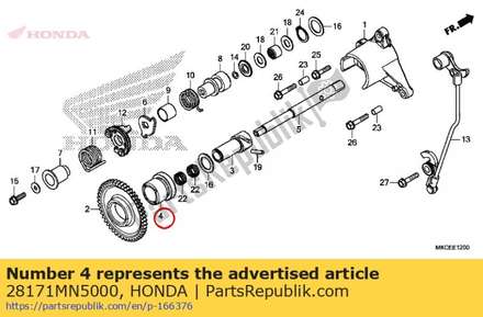 Gear, reverse shift(18t) 28171MN5000 Honda