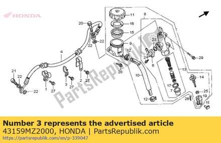 Clip, rr. brake hose 43159MZ2000 Honda