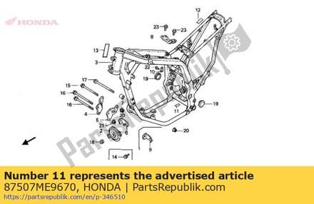 Label, reserve tank 87507ME9670 Honda