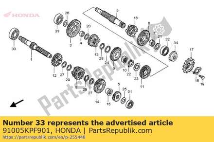 Bearing, radial ball, 17x42x12 91005KPF901 Honda