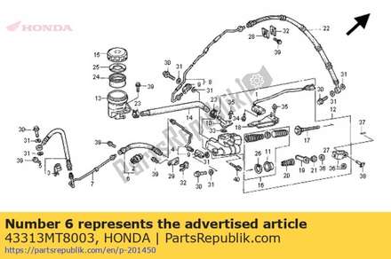 Hose, rr. brake (b) (nich 43313MT8003 Honda