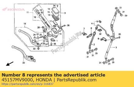 Clamper, r. fr. brake pipe 45157MV9000 Honda