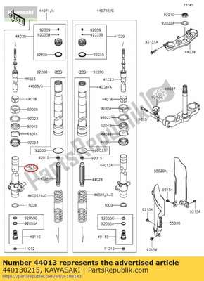 Pipe-fork inner,lh kx85cef 440130215 Kawasaki