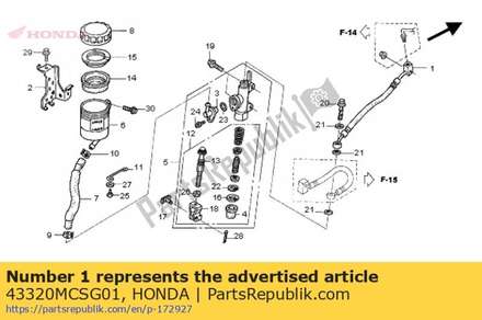 Hose comp. a, sub brake 43320MCSG01 Honda