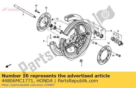 Gear, speedometer (25t) 44806MC1771 Honda
