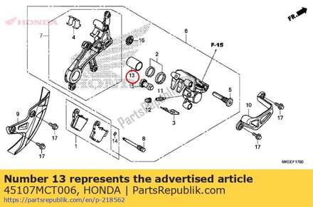 Piston (22 a) 45107MCT006 Honda