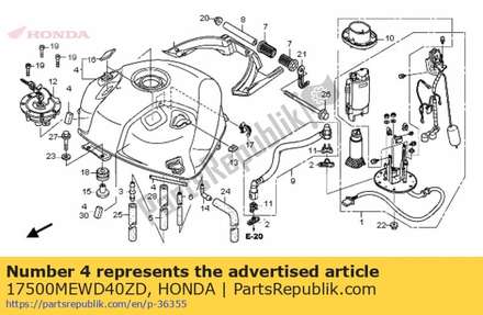 Tank set, fuel *r319m* 17500MEWD40ZD Honda