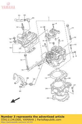 Guide, exhaust valve 5TA111341000 Yamaha