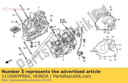 Crankcase comp., r. 11100KPP860 Honda
