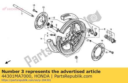 Axle,fr.wheel 44301MA7000 Honda