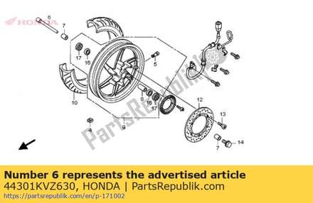 Axle, fr. wheel 44301KVZ630 Honda