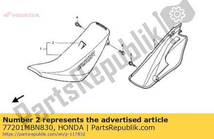 Leather comp., seat (no letters printed) 77201MBN830 Honda