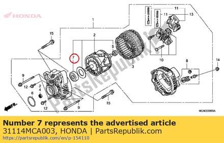 Bearing, fr. 31114MCA003 Honda