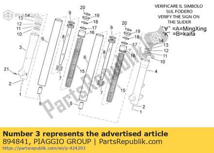 Rh sleeve 894841 Piaggio Group
