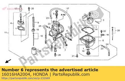 Screw set (a) 16016HA2004 Honda