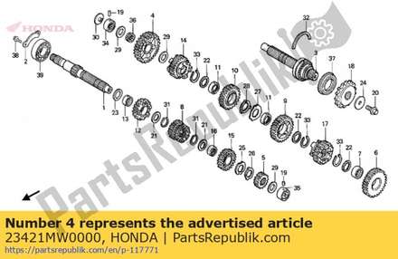 Gear, countershaft low (36t) 23421MW0000 Honda