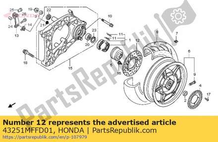 Disk, rr. brake 43251MFFD01 Honda