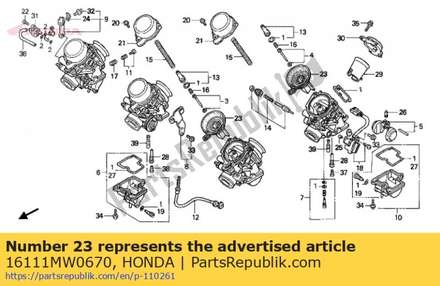 Piston comp., vacuum 16111MW0670 Honda