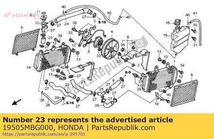 Hose, radiator upper 19505MBG000 Honda