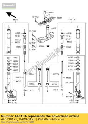 Pipe-fork inner,rh 440130175 Kawasaki